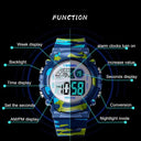 COOBOS Kids Waterproof LED Sports Watch Active Navy Blue Camo