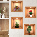 PVC Creative Green Plant Simulate 3D Wallpapers Self Adhesive Wall Stickers