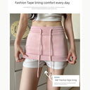 Summer Sexy Drawstring Sports Skirt Cotton Blend Mini Fashion