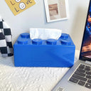 Building Blocks Tissue Box Organizer: Modern Wall-mounted Paper Holder & Face Towel Box  ourlum.com Blue 20x12.6x8cm 