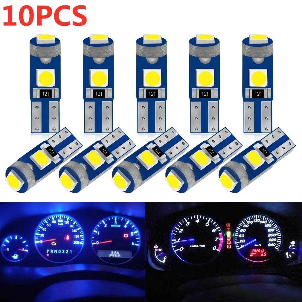 T5 LED Car Interior Lights with Canbus Technology: Super Bright Illumination, Easy Installation, Various Colors, Universal Compatibility.  ourlum.com Blue 2pcs 