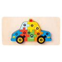 Wooden Puzzle Educational Cartoon Animals Learning Game for Kids  ourlum.com vehicle  