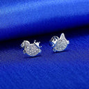 Starlight Elegance Silver Star Stud Earrings Dazzling Zircon Design