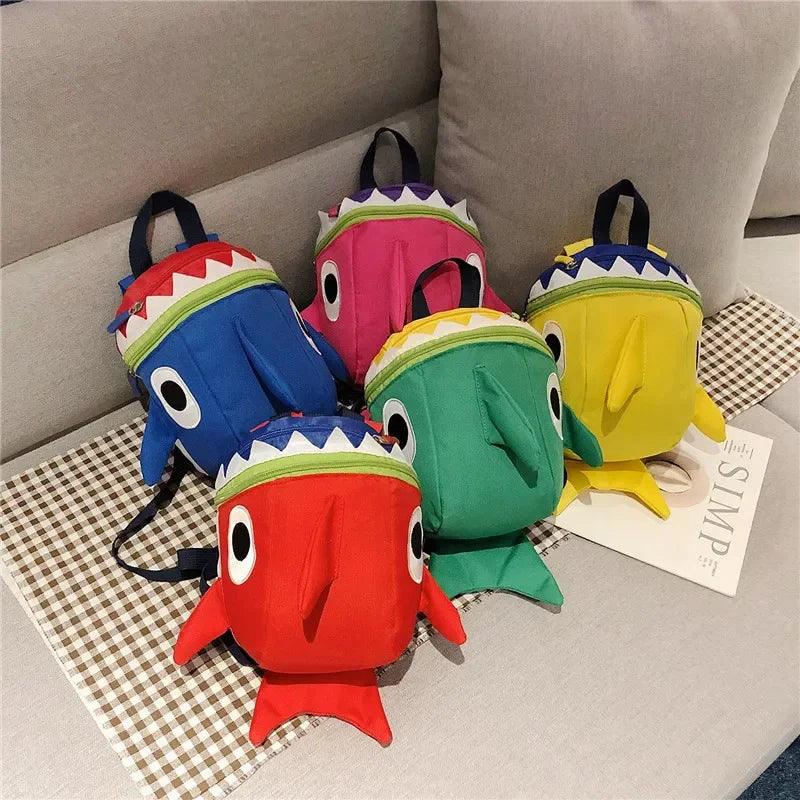 Infant Baby Cute Shark Safety Harness Backpack Toddler Kids Canvas Leash Anti-lost Kindergarten Bag Children Animal School Bags