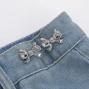 Waist Tightening Bowknot Button Adjusters Set for Pants and Skirts - Stylish and Convenient  ourlum.com Bow knot-Gun black  