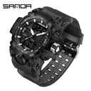 SANDA Men Sports Watch Military Design Upgrade Dual Display