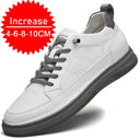 Casual Men Elevator Shoes Height Increase White Black 6CM