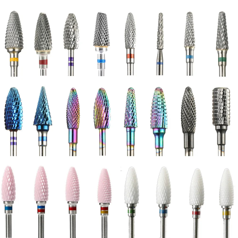 64 Types Ceramic Carbide Milling Cutter for Manicure Pedicure Rotary Nail Drill Bit Electric Manicure Drill Accessory Art Tools  ourlum.com   