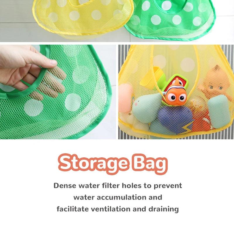 Bath Time Fun Organizer: Cute Duck Frog Mesh Net Toy Storage Bag  ourlum.com   