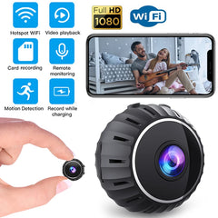 1080P WiFi Mini Security Camera with Night Vision, Motion Detection, and Baby Monitoring Features