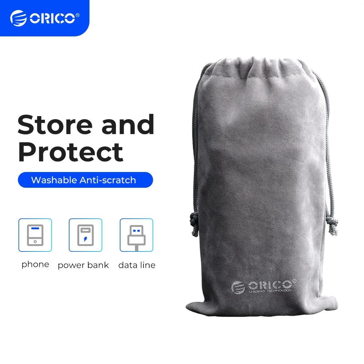 ORICO Soft Storage Bag For Power Bank USB Charger Soft Pouch Case For Powerbank External Battery Mobile  ourlum.com   