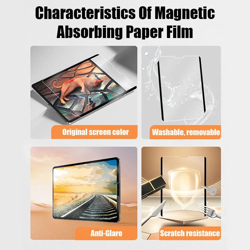 Paper-Like Magnetic Matte Screen Protector for iPad Pro: Natural Writing Feel  ourlum.com   