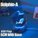 USB LED night light, Galaxy Crystal Ball lamp, 3D planet moon lamp, home decoration  ourlum.com Dolphin-A  