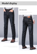 New Men Classic Jeans Jean Homme Soft Black Denim Pants