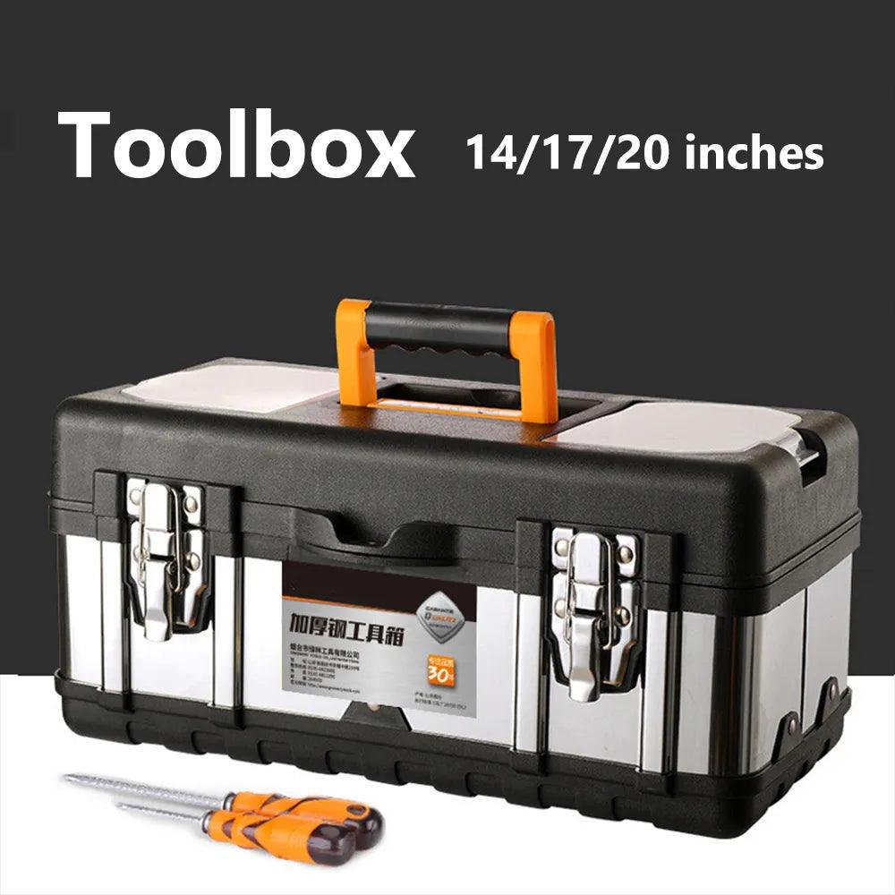 Toolbox Double Layer Storage Box with Handle - Portable Tool Organizer  ourlum.com   