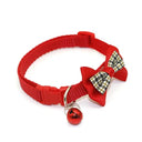 Adjustable Bow Tie Pet Collars with Bell Pendant - Fashion Necktie for Cats and Dogs  ourlum.com Red Plaid CHINA 