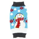 Cozy Snowman Print Winter Pet Sweater for Dogs and Cats  ourlum.com Blue Snowman XS 