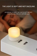 5pc Mini USB Plug Lamp 5V Super Bright Eye Protection Book Light Computer Mobile Power Charging USB Small Round LED Night Light