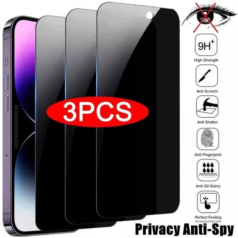 Privacy Screen Protector for iPhone 14 Pro Max - 3 Pack Anti-Spy Tempered Glass for iPhone 13 12 11 15 XR SE 2022  ourlum.com for iPhone 7 8  