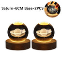 USB LED night light, Galaxy Crystal Ball lamp, 3D planet moon lamp, home decoration  ourlum.com A-Saturn-2PCS  