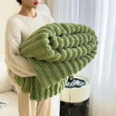 Winter Warm Blanket Skin-Friendly Striped Bedspread Throw