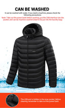 21 Areas Heated Jacket Winter USB Electric Heating Coat