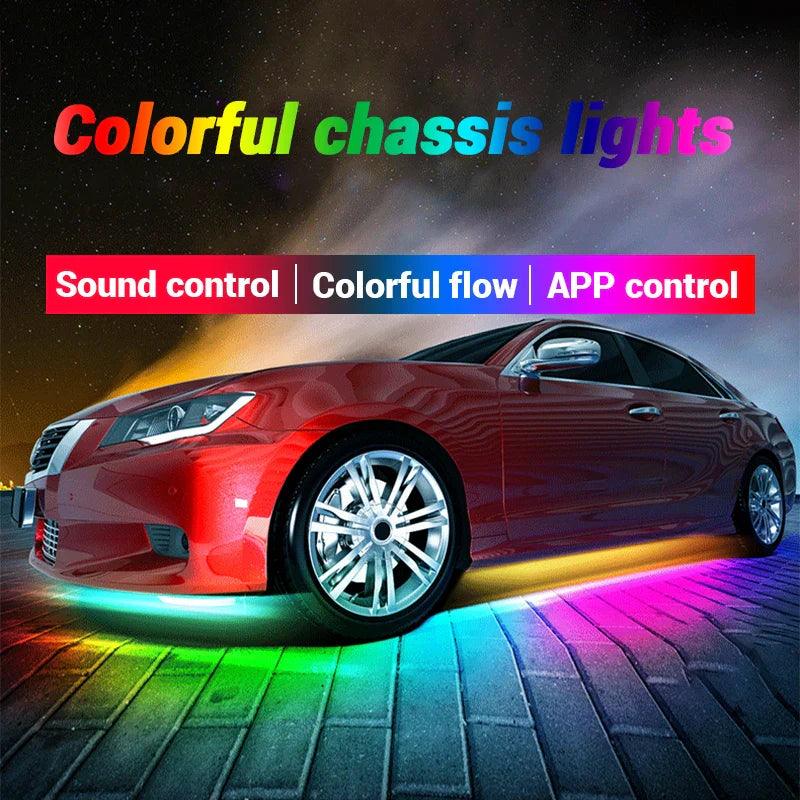 SEAMETAL Car RGB Neon Underglow Lights with Music Sync for Auto Décor  ourlum.com   