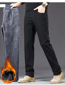 Tall Men Denim Pants Fleece Thick Warm Winter Stretch Jean