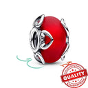 Colorful Heart Murano Glass Charm - Sterling Silver Pandora Jewelry Piece  ourlum.com LLZ001  