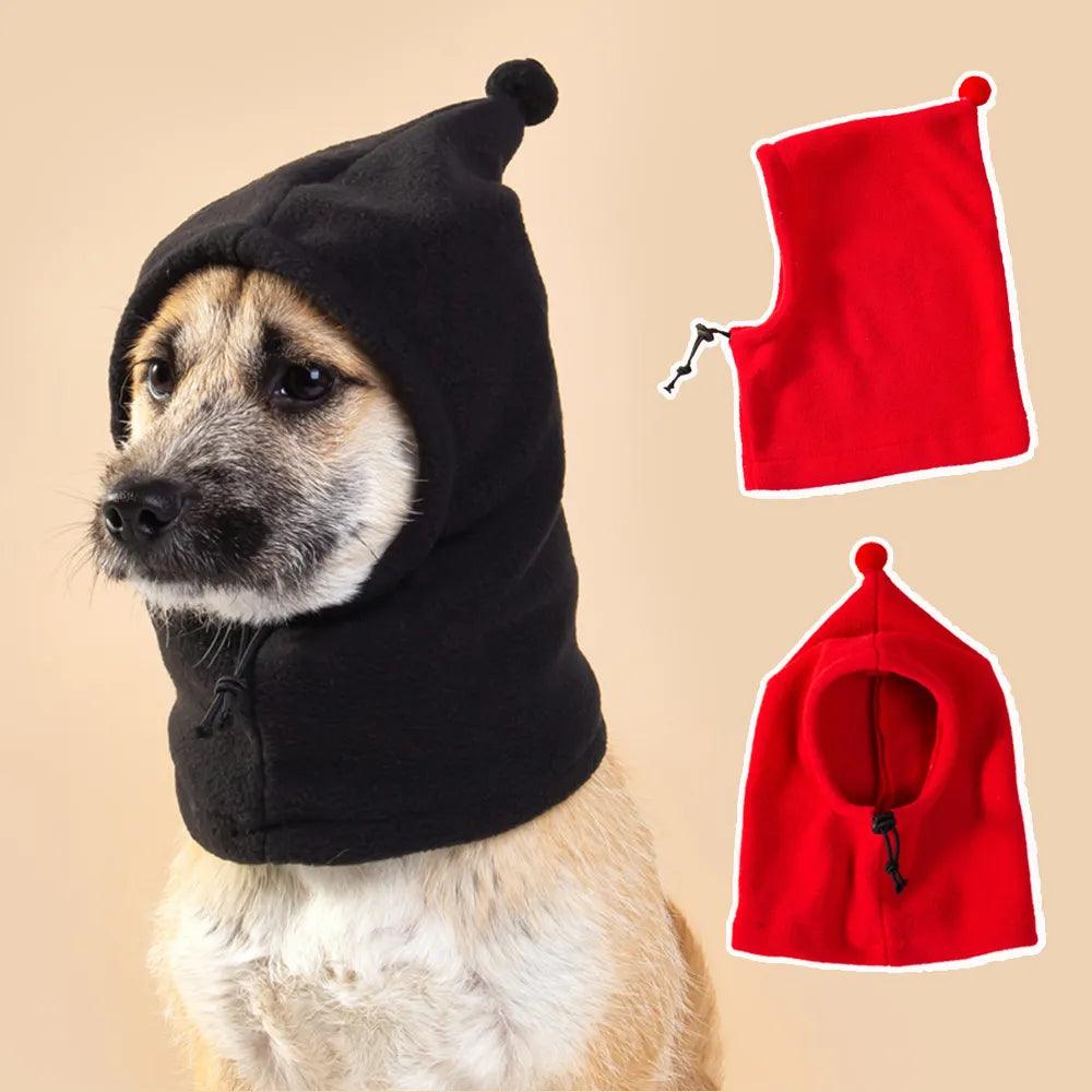 Dog Winter Hat Solid Color Drawstring Adjustment Pet Headgear  ourlum.com   