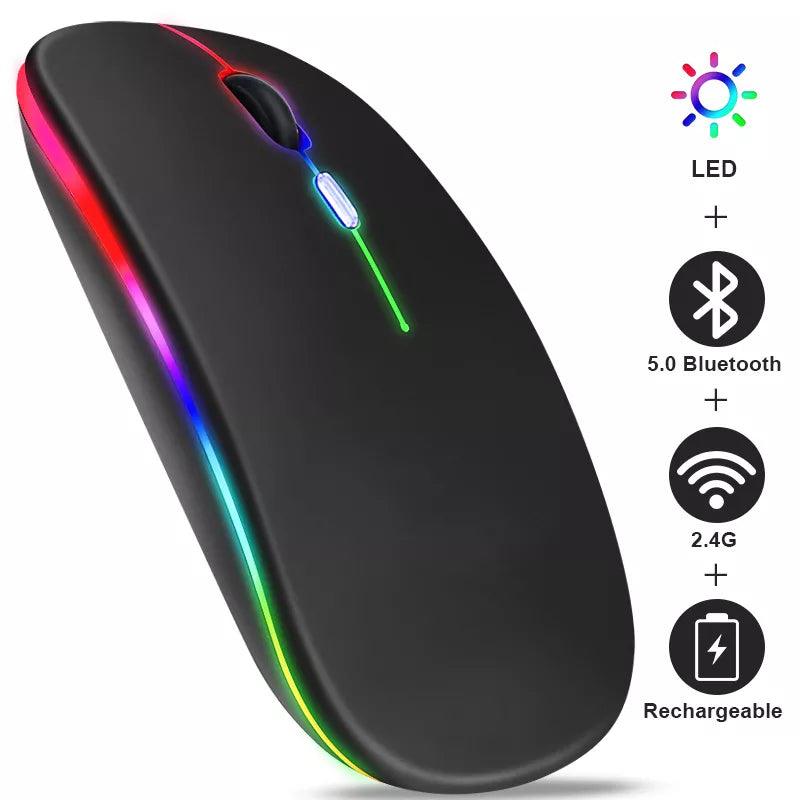 Ultimate Rechargeable Wireless Gaming Mouse: Stylish RGB Connectivity  ourlum.com   