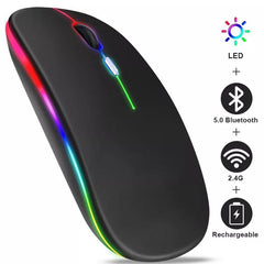 Ultimate Rechargeable Wireless Gaming Mouse: Stylish RGB Connectivity