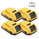 Probty 20V 3000mAh DCB200 Li-ion Battery for DEWALT Tools