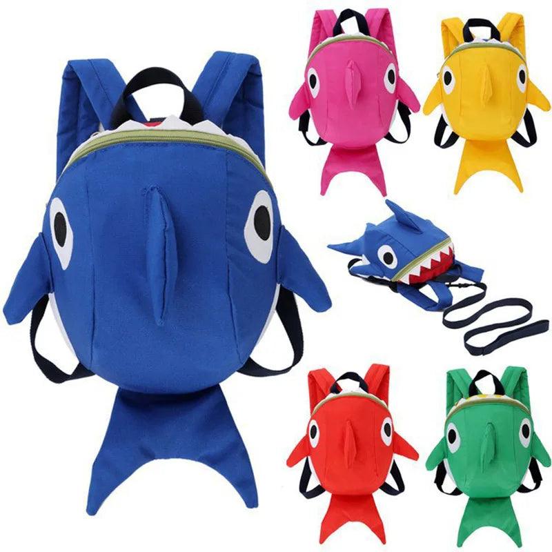 1Pcs Funny Cartoon Shark Backpack Cute Toddler Backpack Kids Safety Harness Rope Tether For Boys Girls Outdoor Activity Gift