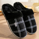 Men's Large Plaid Memory Foam Slippers for Cozy Comfort