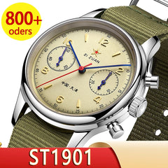 China Pilot Aviation Mechanical Chronograph Watch: Vintage Men's Timepiece with ST1901 Movement