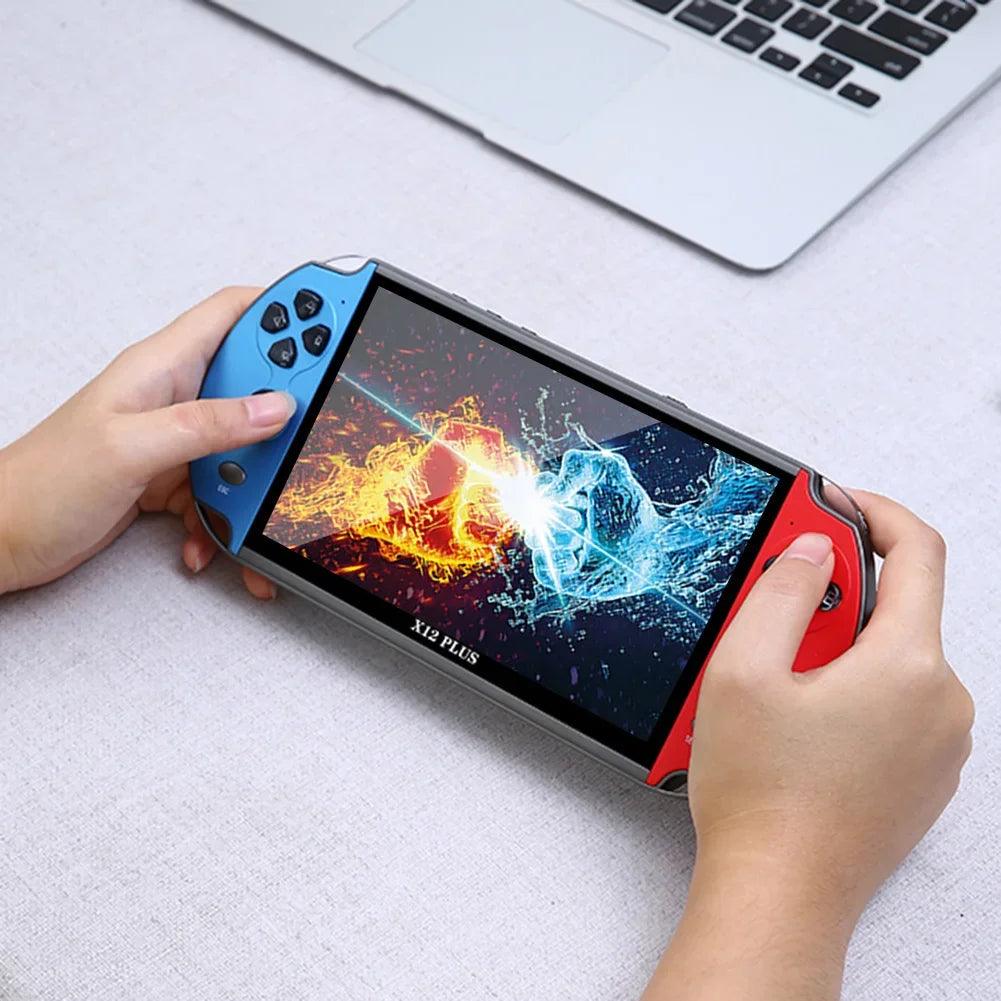 X12/X7 Plus Handheld Game Console 7 inch HD Screen Handheld Portable Video Player Built-in 10,000 Classic Video Games Console  ourlum.com   