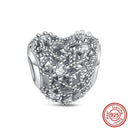 Crown Flowers Heart Silver Bead Charm Elegant Pandora Accessory