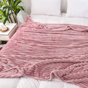 1pc Solid Color Flannel Blanket Soft Warm Throw for Travel