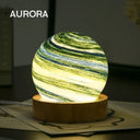 3D Moon Glass Lamp USB Powered Mini Night Light Gift