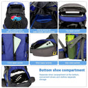 50L Hiking Backpack Waterproof Camping Pack with Shoe Compartment