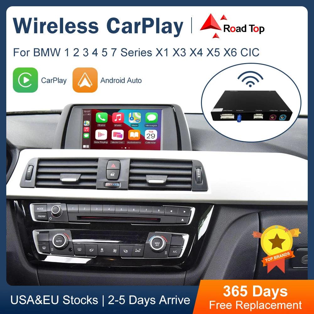 Wireless CarPlay Android Auto for BMW CIC System 1 2 3 4 5 7 Series X1 X3 X4 X5 X6 F10 F11 F07 F01 F02 E84 F25 F26 E70 E71