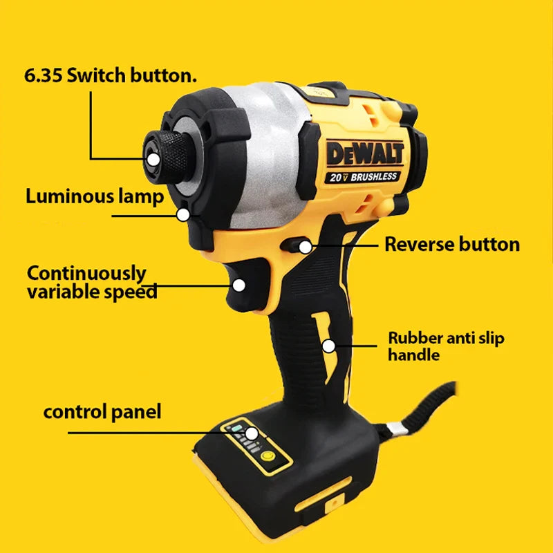 DEWALT DCF850 20V Cordless Impact Driver - 205Nm Brushless Torque for DIY Excellence