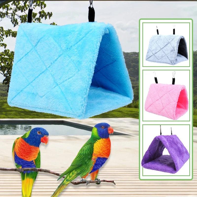 Cozy Bird Nest Hammock: Plush Winter Bed for Parrots & Budgies  ourlum.com   