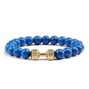 Fitness Charm Bracelet Set: Stylish Natural Stone Beads