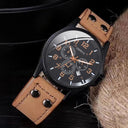 Vintage Brown Leather Watch Set Classic Business Accessory