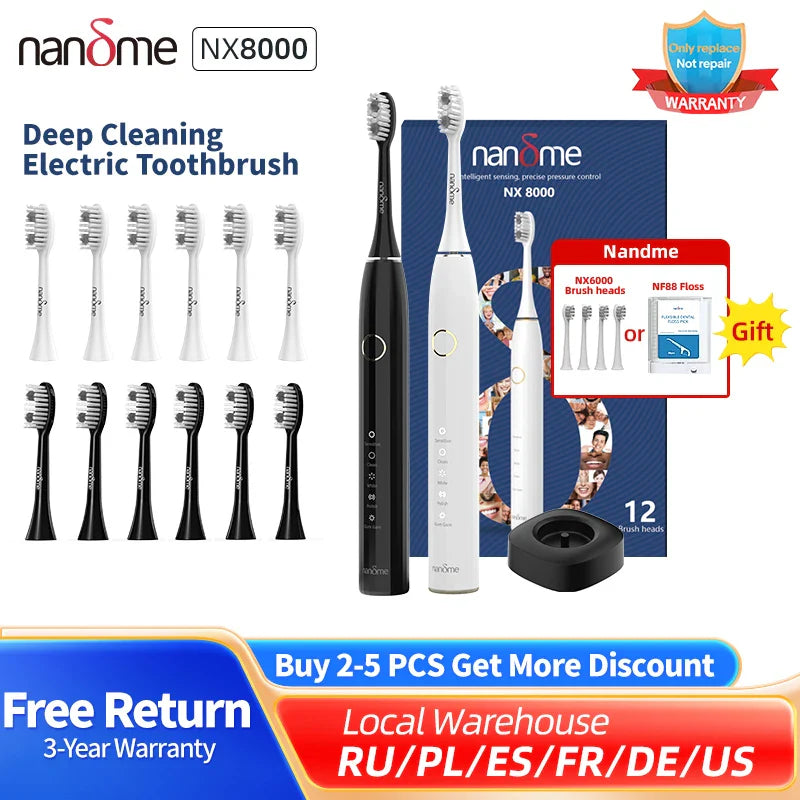 Nandme NX8000 Sonic Electric Toothbrush: Deep Clean & Plaque Fighter  ourlum.com   