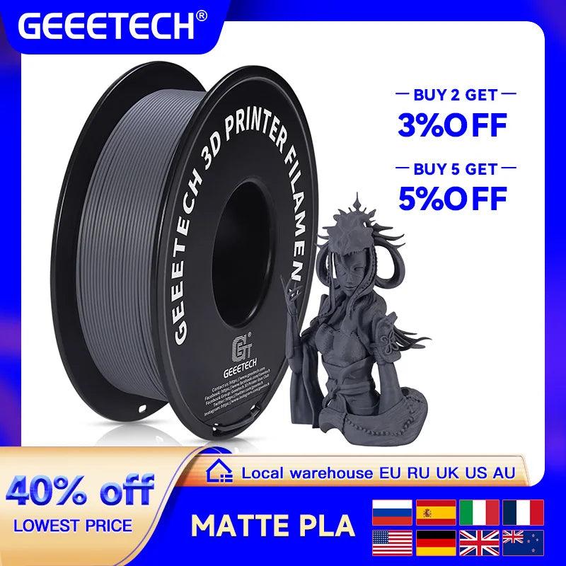 Geeetech 1kg 1.75mm Matte PLA 3D Printer Filament  Vacuum Packaging Overseas Warehouses A variety of Colors Fast Ship