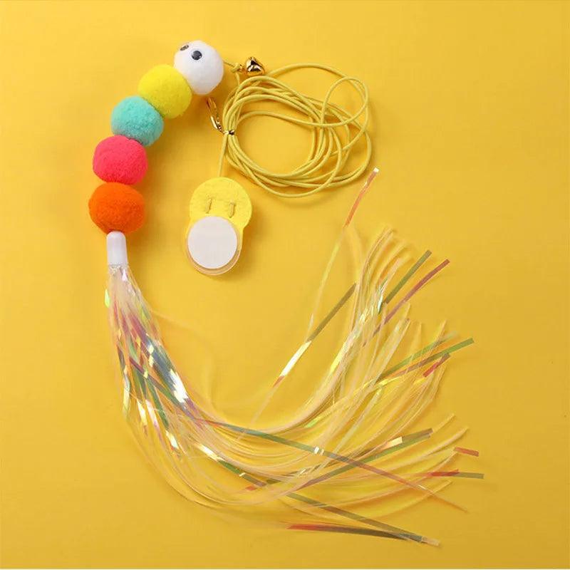 Cat Interactive Toy: Funny Dragonfly Shape Teasing Stick with Elastic Rope  ourlum.com   