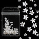 4.5g Acrylic Flower Nail Art Decoration Mixed Size White Rhinestones Silver Gem Manicure Tool Accessories For DIY Nail Design  ourlum.com D-BH1  